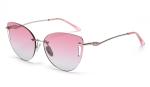 Frameless Trim Hollow Womens Driving Sunglasses Metal Frame Polarized