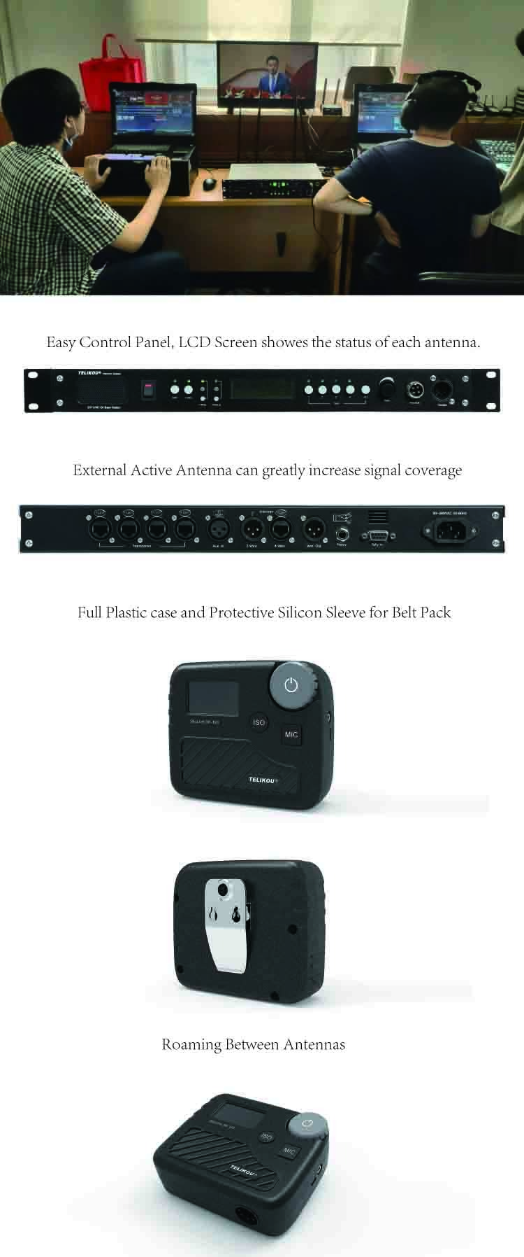 TELIKOU 2022 new wireless intercom system SKYLINE 100 16 users full duplex for event Professional Audio, Video & Lighting