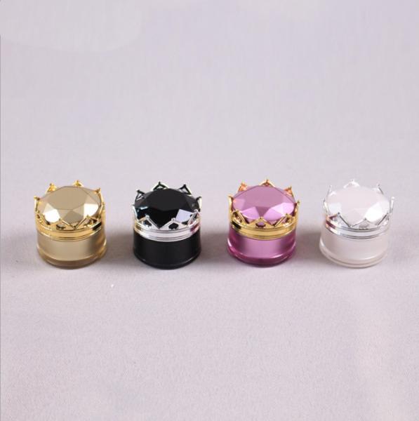 Cheap Recyclable Empty Eyeshadow Plastic Cosmetic Containers 15g Acrylic Crown Jar for sale