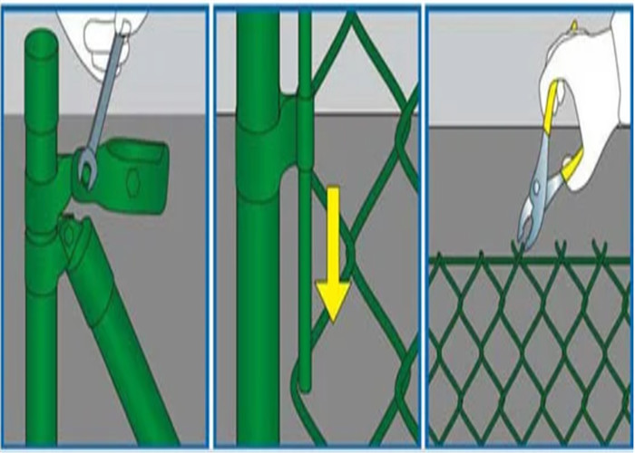 Weaving 6ft Chain Link Mesh Fencing Galvanized Temporary Movable
