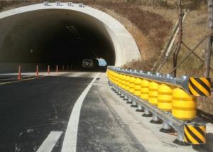Quality Polymer Composites Vehicle Safety Barrier，Yellow Roller Crash Barrier wholesale