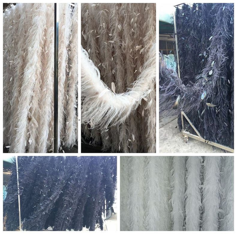 Dyed Marabou And Coque Feather Boa Highly Durable 2 Yards Length