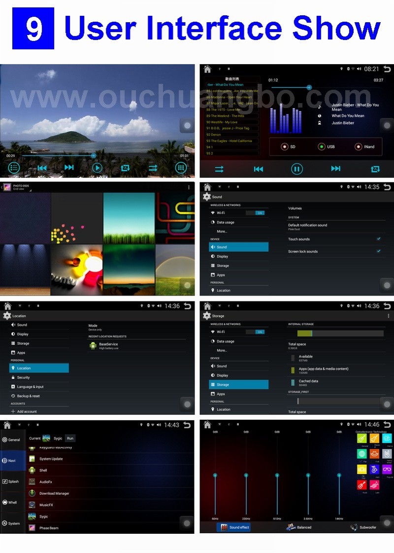Ouchuangbo car radio dvd stereo Android 4.4 for SGMW Macro Light S with Quad Core 16G HD 1024*600 3g wifi bluetooth