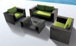 Double Seat Cane Lover Sofa , Washable Synthetic Rattan Couch