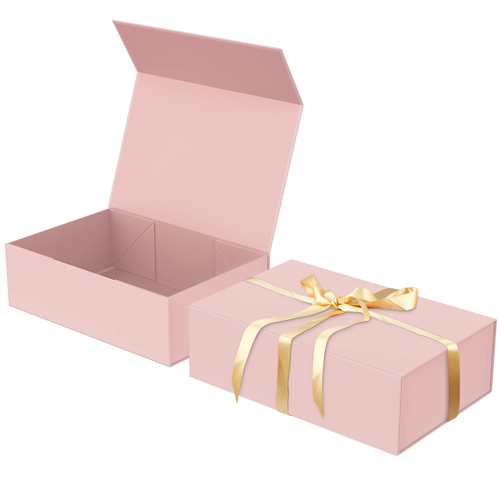 Gift Packaging Paper Box With Magnetic Lid Custom Print Folding Thick Magnetic Flip Close