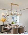 Rectangle Kitchen Chandelier for Living room Dining Room Luxury Crystal Candles
