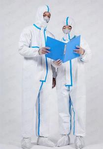 Quality Anti - Static Disposable PPE Coveralls Breathable White Disposable Overalls wholesale
