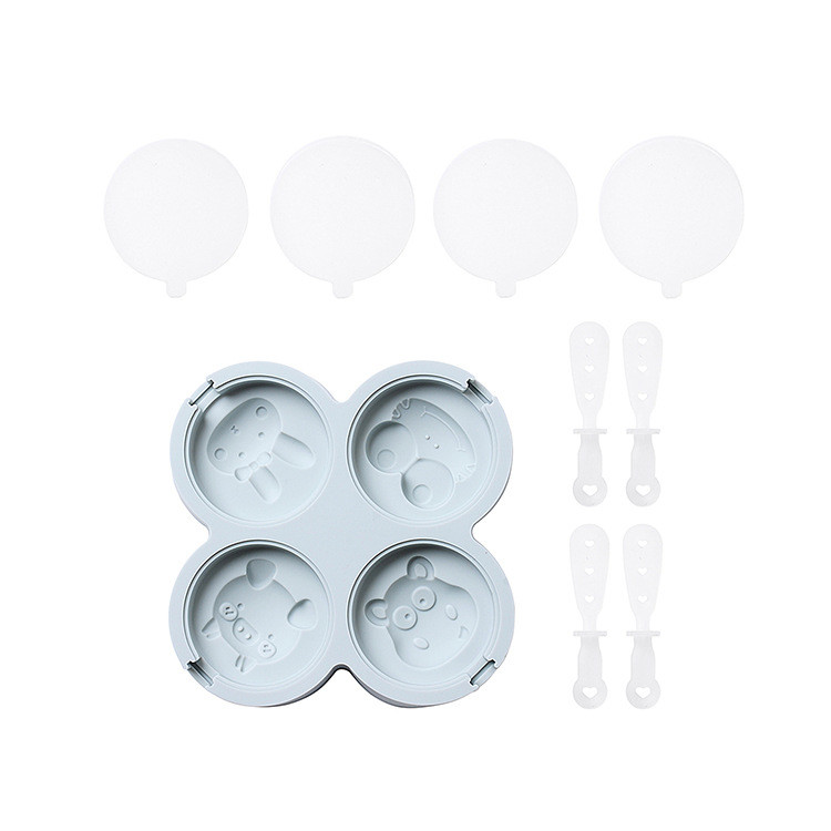 Ice Cube Trays Set Of 2, Easy Release 4 Flexible Silicone Ice Cube Molds With Removable Lid Reusable Freezer Ice Trays Stackable For Whiskey, Baby
