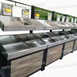 1800mm 1.2M Stainless Steel Vegetable Fruit Display Rack For Shopping Malls