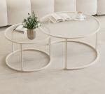 Nordic Style Glass Coffee Table Combo Glass Round Tea Table