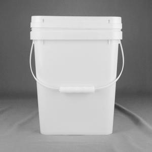 China 20kg Square Plastic Bucket With Lid And Handle Can Be Customized on sale