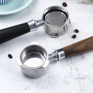 Quality Stainless Steel Wooden Handle 51mm Ceramic Solid Wood Espresso Portafilter for Coffee wholesale