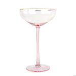 Gold Rim Pink Crystal Wine Glass For Holiday Party