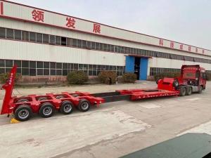 Quality 3 Axles 4 Axle Gooseneck Low Bed Hydraulic Lowboy Truck Semi Trailer With 1310mm Wheel Base wholesale