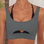 Set of sanded back double-layer bra zip top sports running fitness yoga dress