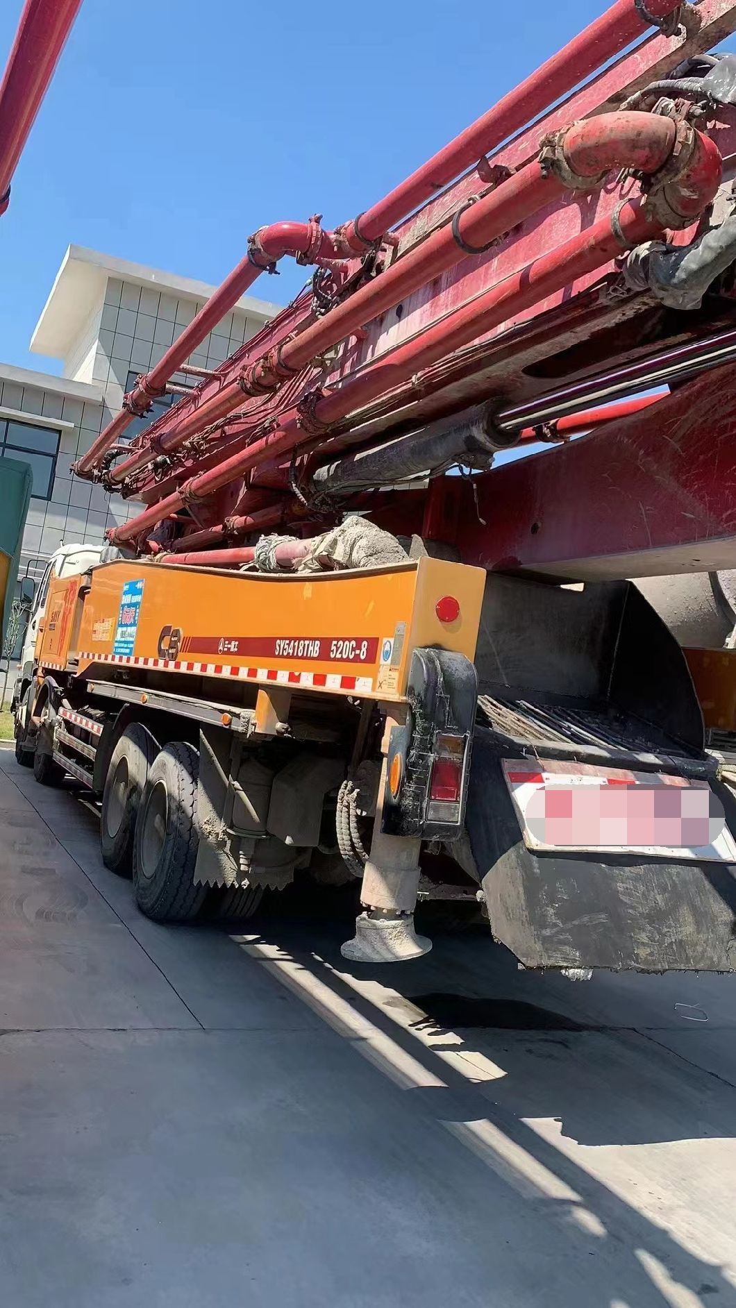 Concrete Mixing Plant Sy 52 Meter Second Hand Concrete Pump Truck