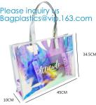 Waterproof Promotional Clear Tote Pvc Handle Shopping Bag, PVC Mat Waterproof