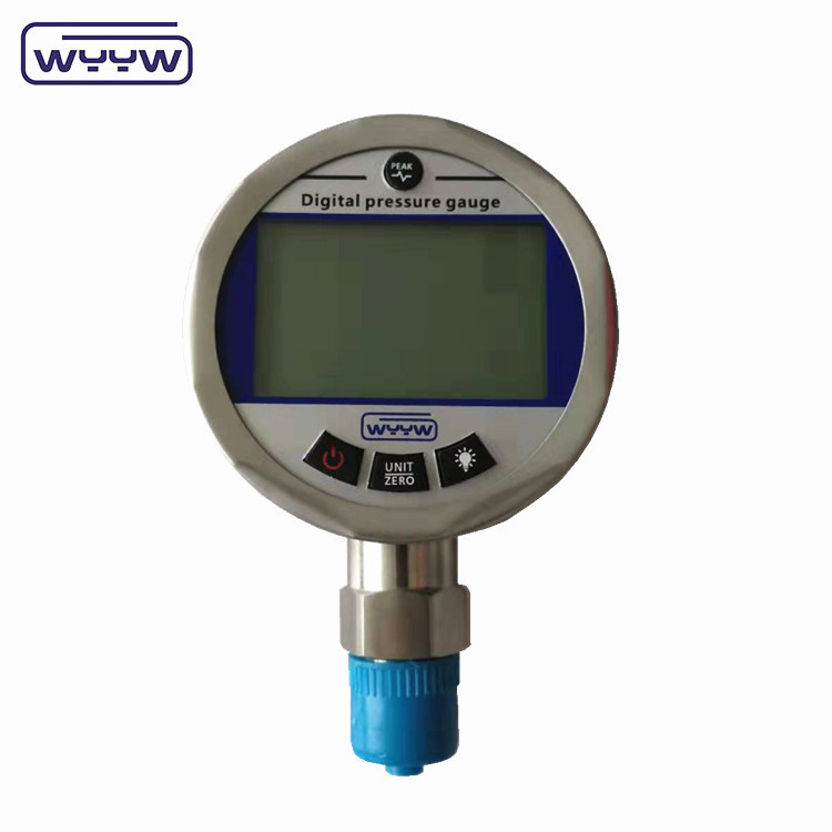 12 Months Digital Pressure Gauge with 5-digit Display Analog Beam Indicator 304SS Element Material