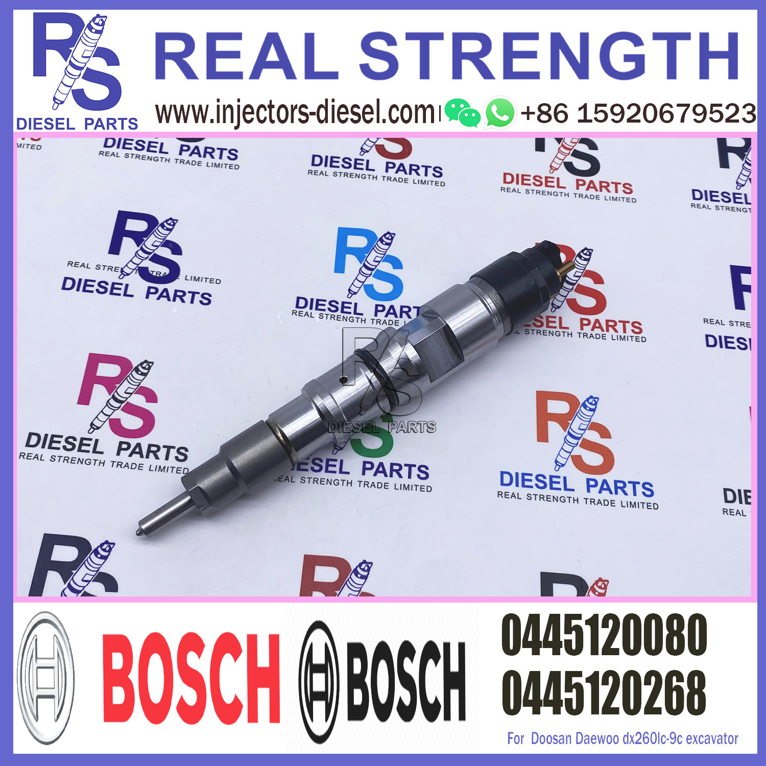 Common Rail Diesel Engine Injector 0445120080 65.10401-7004A For DAEWOO DOOSAN
