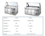 Anticorrosive SS304 Two Door Prep Fridge , 220V Stainless Steel Pizza Prep Table