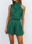 Summer Women Sleeveless One Piece Jumpsuit Temperament High-Neck Jumpsuits