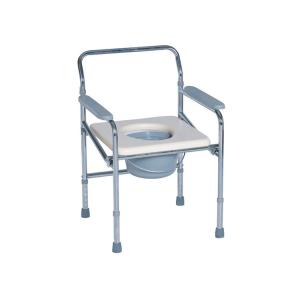Quality Economic Chromed Steel Hospital Toilet Commode Chair With Bedpan wholesale