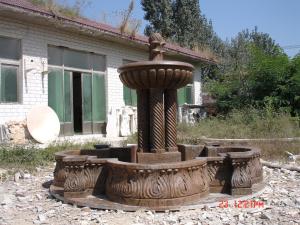 Quality Large Marble Column Stone Water Fountain Outdoor Decoration wholesale