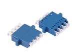LC OM3 Quad Fiber Optic Adapter With Flange , Blue / Beige / Aqua
