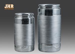 Quality Decorative Metal Style Fiberglass Pot Planters With Silver Leaf Mosaic Glass Finish wholesale