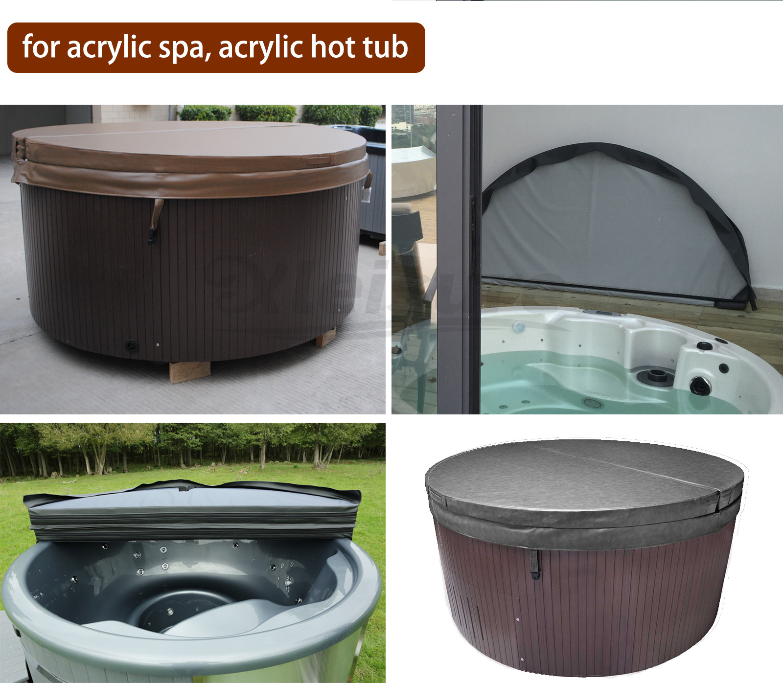 Excellent Material round black spa cover encasing the skin for hot tub wooden and inflatable spa cover