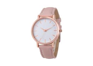 Quality Waterproof Genuine Leather Stainless Steel Ladies Watch Rose Gold Case Color wholesale