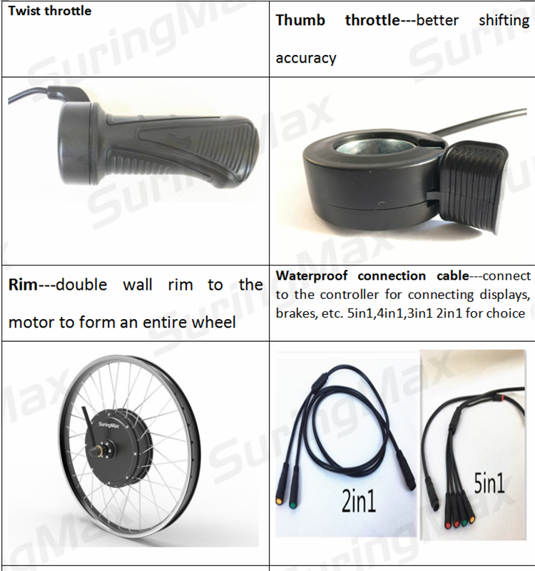 powerful 72v 3000w mxus motor with thermistor