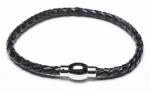 Leather Bracelet, Stainless Steel Clasp