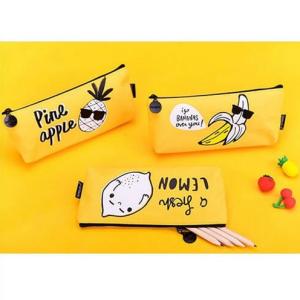 Quality Cartoon Kids Student Pencil Pouches Polyester , Zipper Pencil Case Bag Yellow wholesale