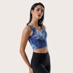 Buttery Soft Tie Dye Yoga Bra High Impact Bra Push Up Shockproof Gym Fitness Bra