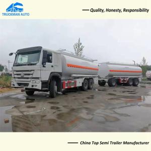 China 25000 Liter Draw Bar Fuel Oil Tank Trailer For Chemical Liquid Transport on sale