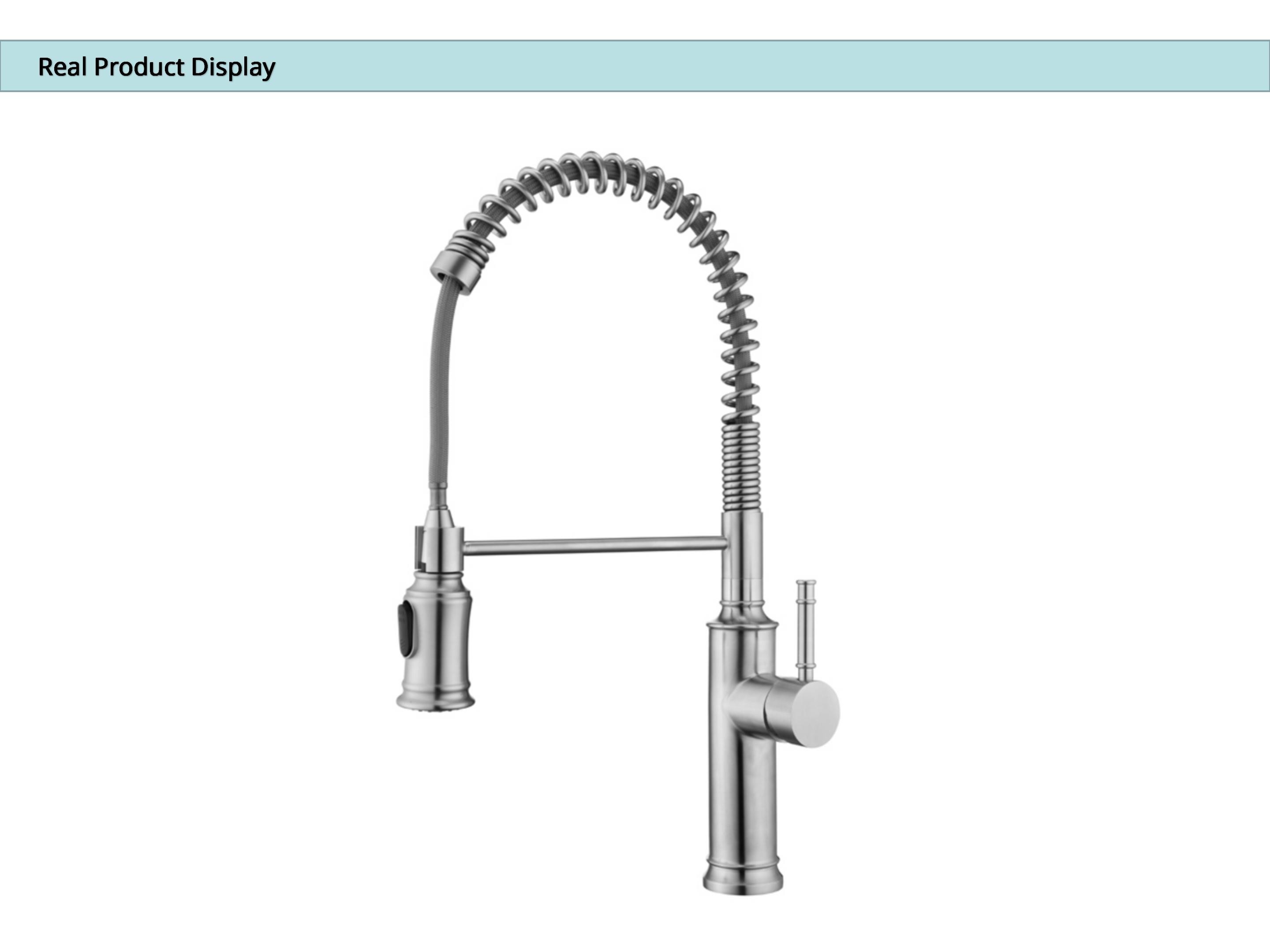 Retractable Single Kitchen Mixer Tap IPX5 Brushed Nickel Kitchen Tap Pull Out
