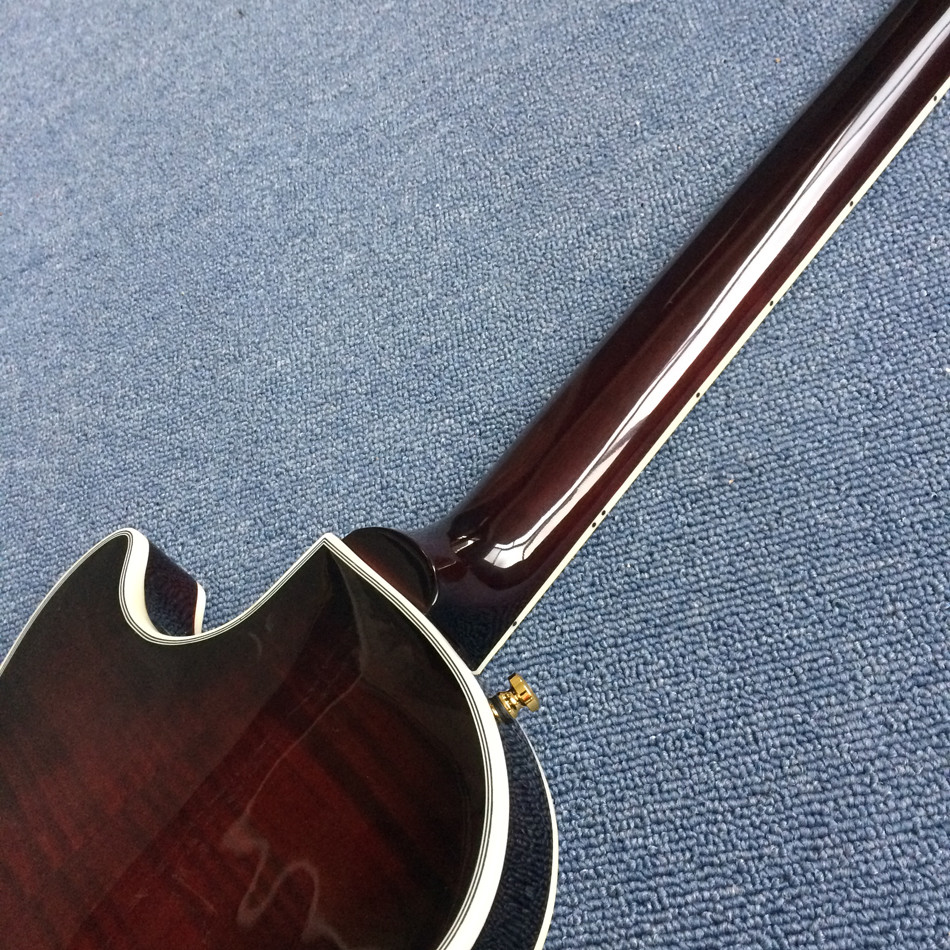 New style high quality electric guitar, double f holes, rosewood fingerboard