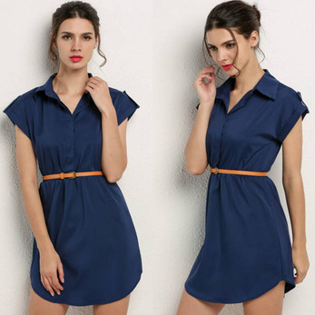 Women Summer Clothing 100 % Cotton Denim Dress