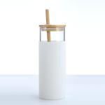 Safety Durable 500ml 600ml Bpa Free Glass Water Bottle With Bamboo Lid