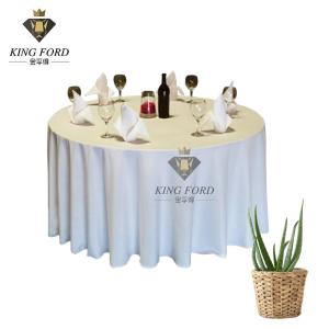 Quality Polyester Waterproof Oilproof Dining Table Slipcovers Round Wedding Tablecloths wholesale