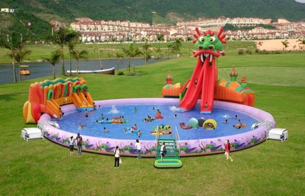 Children Water Park Inflatable Slip And Slide Water Park For Business Rental