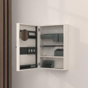 Quality Multifunction Wall Storage Cabinet With Mirror NC painting white Color wholesale