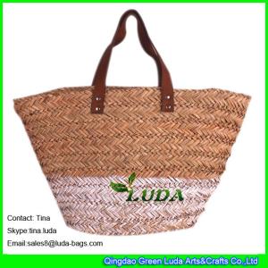 Quality LUDA white painted seagass straw bags fashion summer straw handbags wholesale