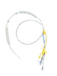 Enteral feeding tube with two balloons for esophageal and gastric pressure