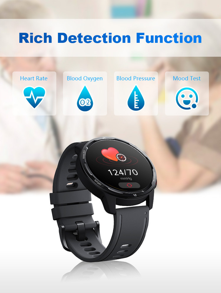 1.32inch 360*360 Pixel Blood Pressure Android Heart Rate Smartwatch IP68