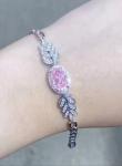 Oval Cut Synthetic Diamond Tennis Bracelet 2.72ct Pink Diamond Bracelet Oval