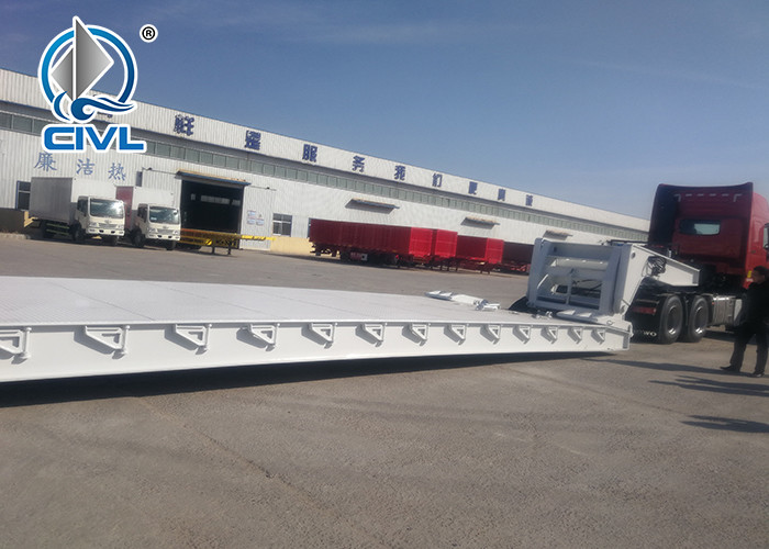 Lowbed semi Trailer With 4 Axles Famous Brand Parts High Strength