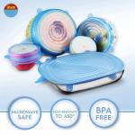 6 Pack Food Storage Covers Fancy Reusable Certificate Food Grade Silicone Lid