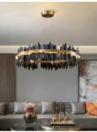 Modern Creative Circle LED Black Chandelier Lobby Hotel Light(WH-CY-164)